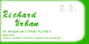 richard urban business card