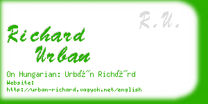 richard urban business card